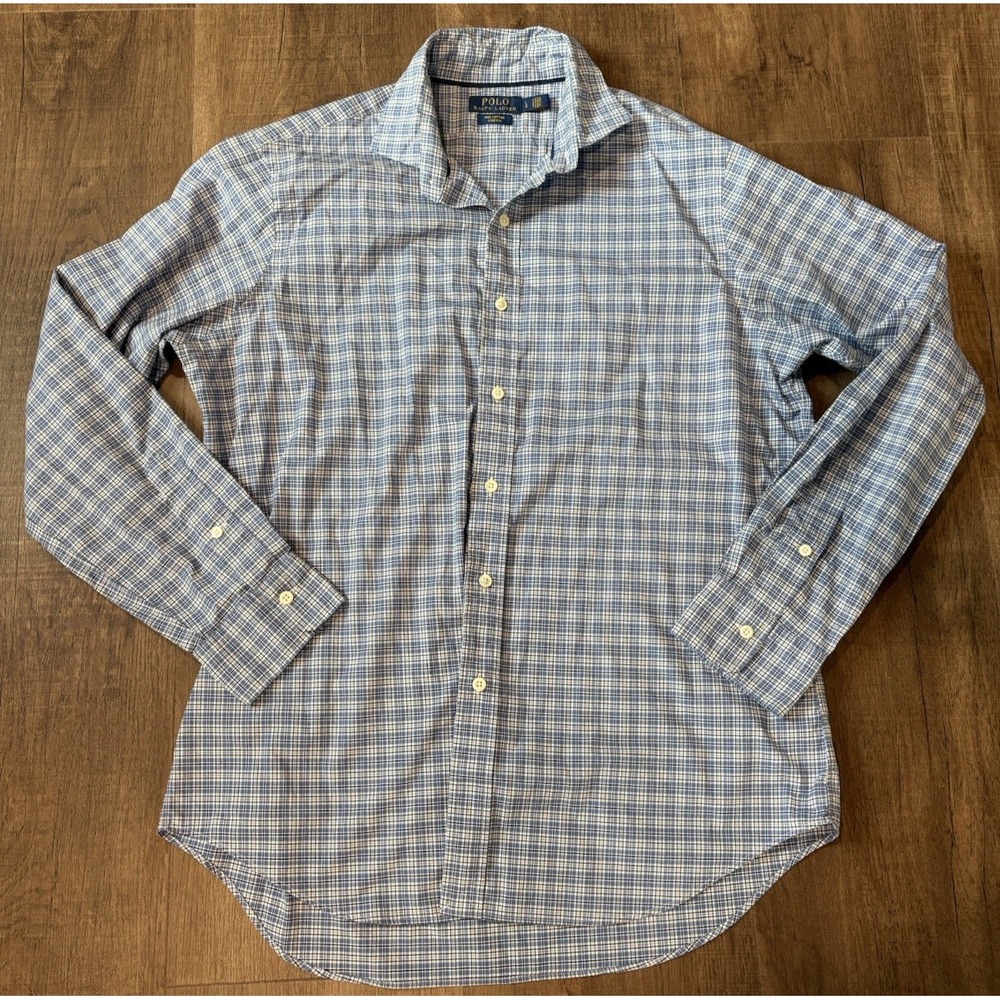 Polo Ralph Lauren Shirt Plaid Button Down Cotton Mens Large Classic Fit